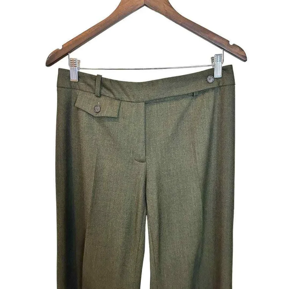 NWOT Michael Kors Olive Virgin Wool Wide Leg Trousers‎ 10